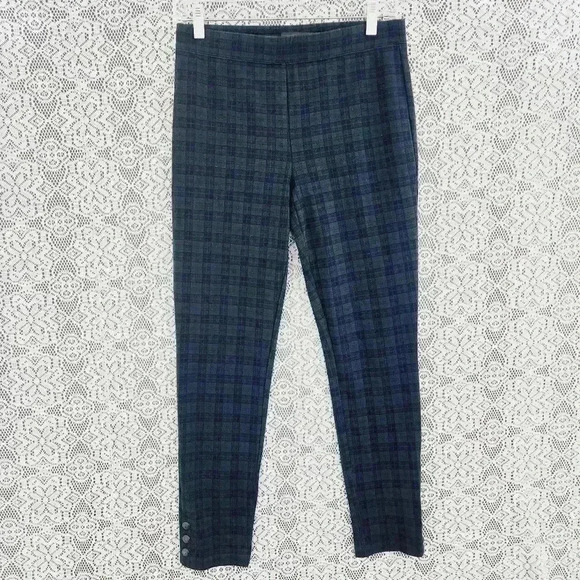 Talbots Skinny Ankle Plaid Women's Pants elastic waist S - Picture 1 of 8